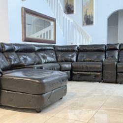 Genuine Leather Sectional Excellent Condition