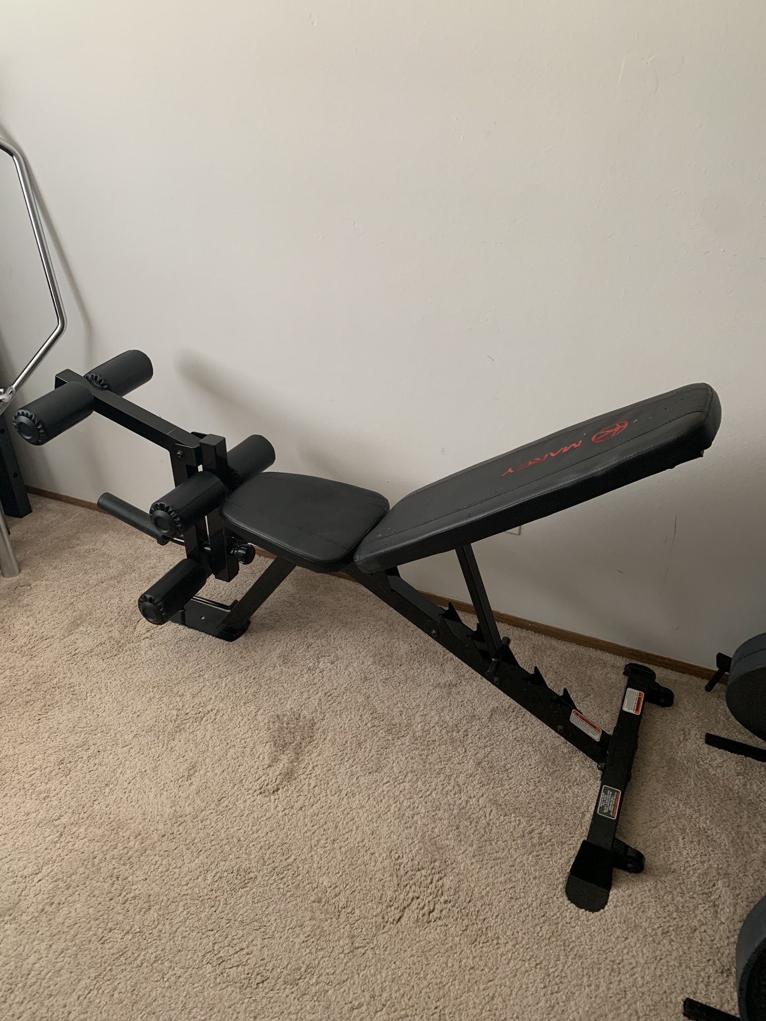 Marcy Adjustable Weight Bench - Incline/Decline/Flat/Upright with Leg Extension/Curl attachment