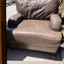 Leather Armchair Hair Living Room Brown