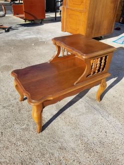 MID CENTURY TWO TIER END TABLE $200 ( GOOD CONDITION)
