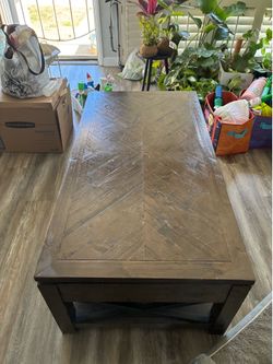 Wood Rising Coffee Table - Great Deal