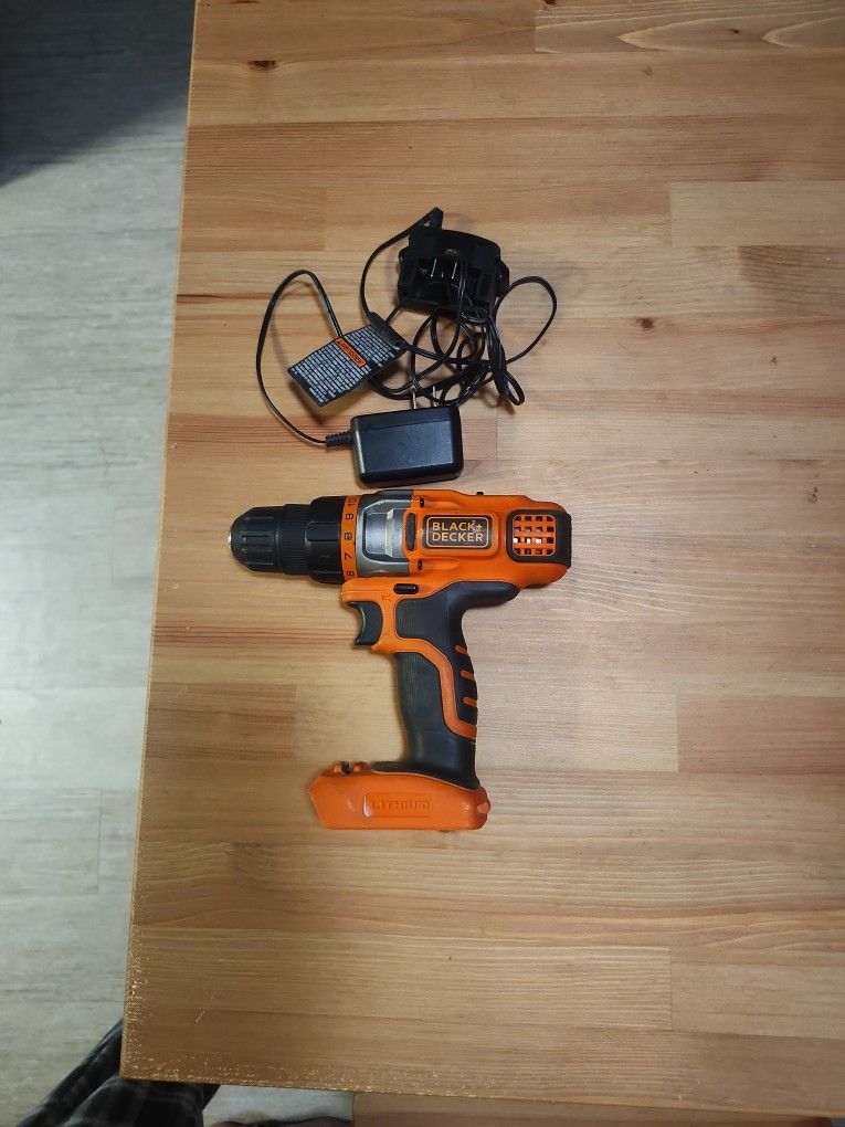 Black & Decker Power Drill And Charger NO BATTERY