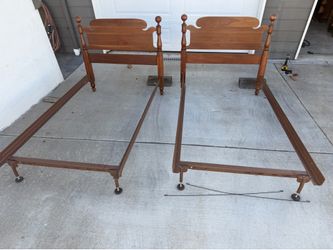 2 Solid Wood Twin Bed Frames