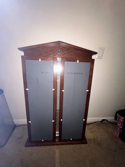 Wood and Glass Display Cabinet with Lock