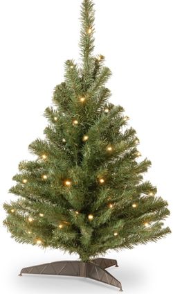 Brand New - National Tree Company 3ft Pre-Lit Kincaid Spruce Mini Christmas Tree