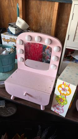 Mini wood vanity