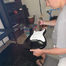 Fender Stratacaster Electric Guitar, Case And  Amp