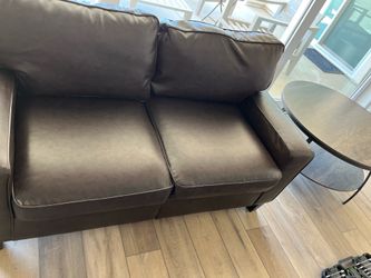 Small couch and round table