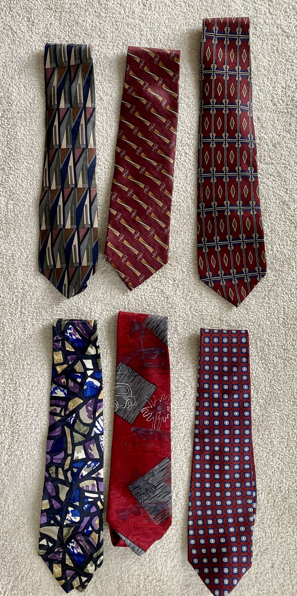Lot Of 6 Neck ties. Neutral Colors!