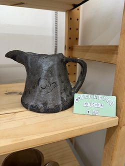 Motherhood breastfeeding art ceramic artwork black clay Darkhorse pitcher