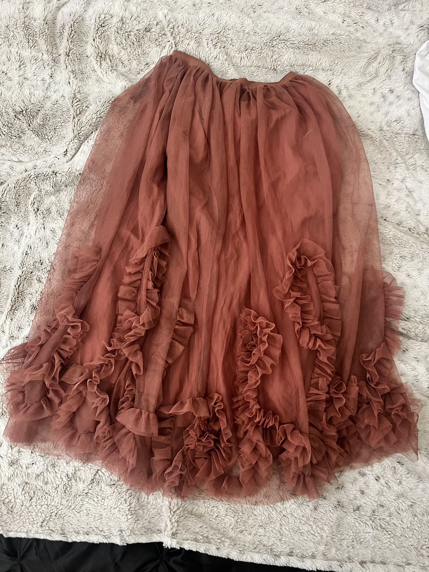 Ruffled tulle Midi skirt XS