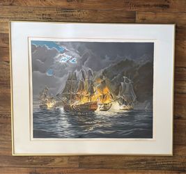 Limited Edition Alan D'Estrehan Framed Marine Art