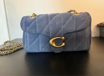 COACH Tabby 20 Shoulder Bag in Blue Suede