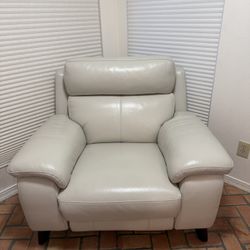 Venice White Leather Match Power Recliners
