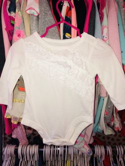 3/6 Month - White Lace Front Onesie