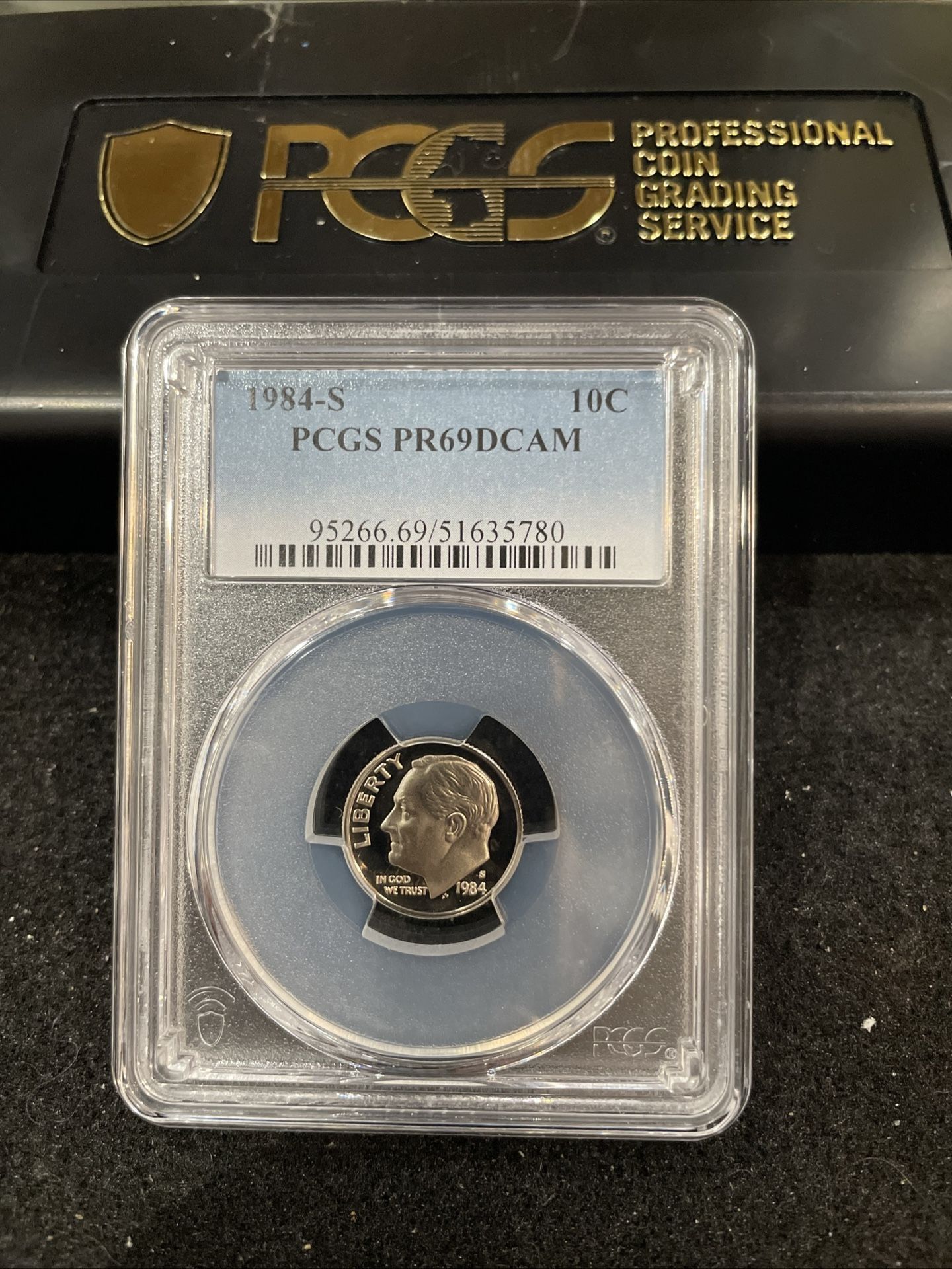 1984 S Gem Proof Roosevelt Dime Graded At PR69 With A Deep Cameo S-8