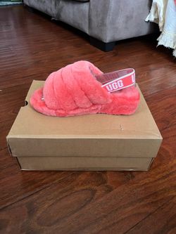 UGG Pink W Fluff Yeah Neon Slide