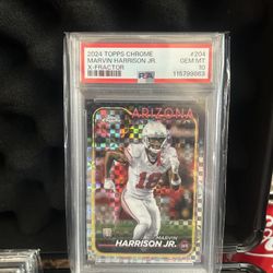 Marvin Harrison Jr. [X-Fractor] #204 Football Cards 2024 Topps Chrome (PSA10)