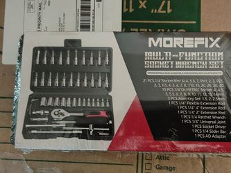 MOREFIX 46-Piece 1/4-Inch Drive Socket & Ratchet Tool Set – New