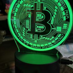 Creative 3d visual bitcoin  lamp with remote