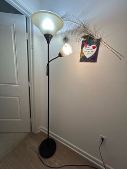 Frosted glass shade floor lamp