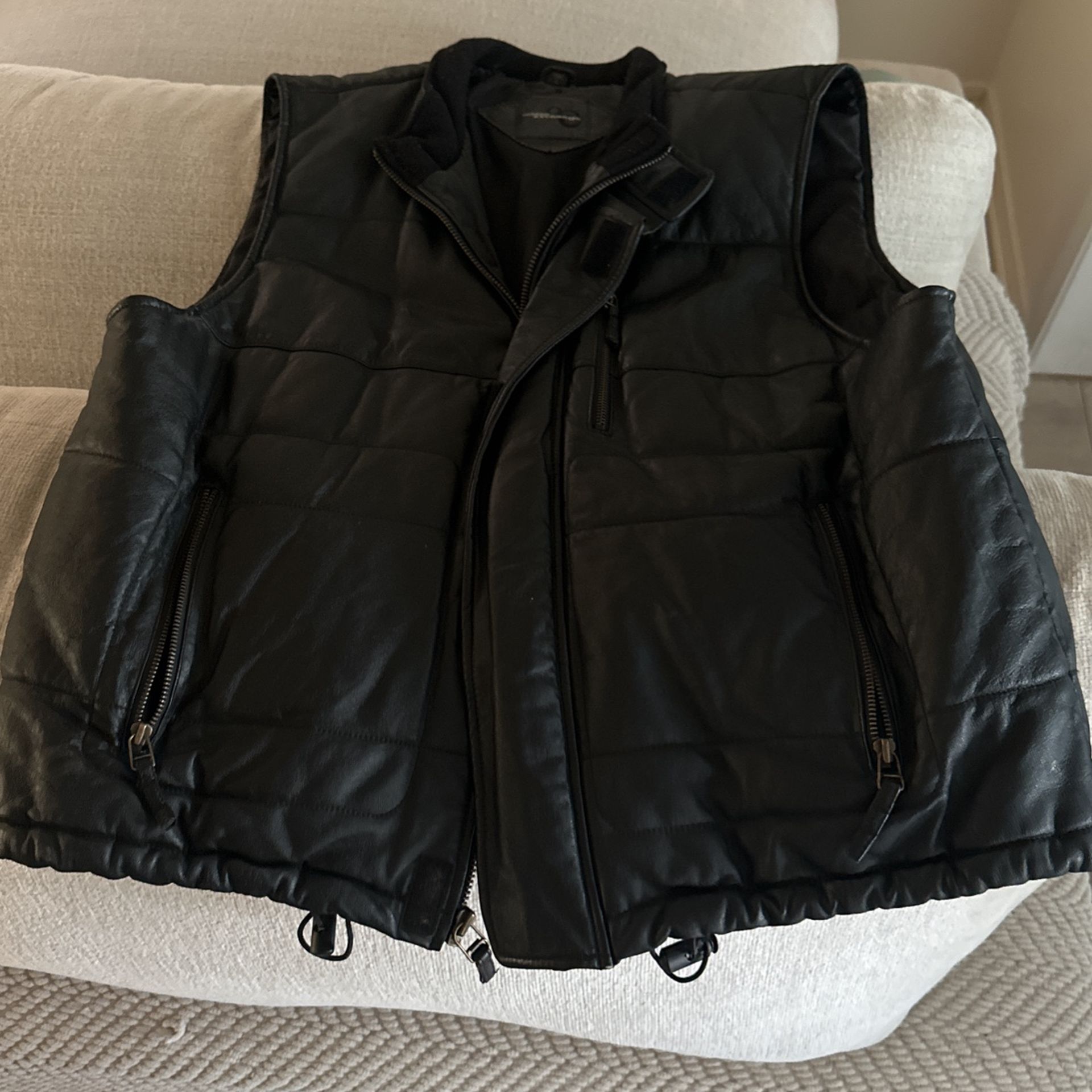 Black Leather Vest 