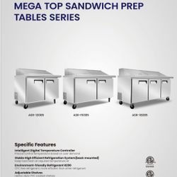 Pre Table Mega Top 36, 48, And 60 Inch 