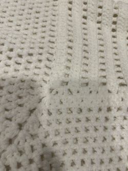 New!! Homemade crocheted cream 38”x35”