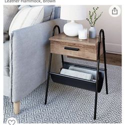 Nathan James Hugo Wood Nightstand , Rustic Accent End Or Side Table With Drawer 