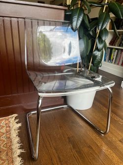 Acrylic and chrome chair