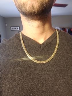 24' cuban link chain, gold plated.