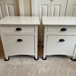 Pair of White End Tables or Nightsttands - $75