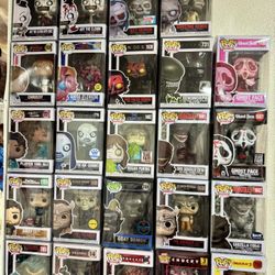 Assorted horror Funko Pops w/ protector cases! varying prices check my page for more pictures and prices of each!