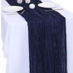 Navy Cheesecloth Table Runner 