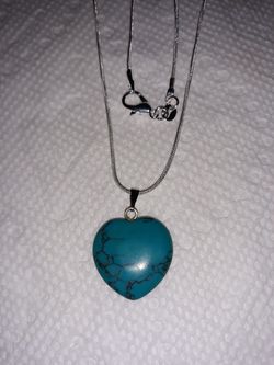 Beautiful Blue Turquoise heart necklace #2