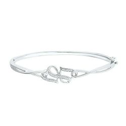 1/10 ct. tw. Diamond Infinity Bangle Bracelet in Stirling Silver