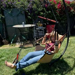 Hammock Chair Swing Hanging Rope Net Chair Porch Patio Outdoor