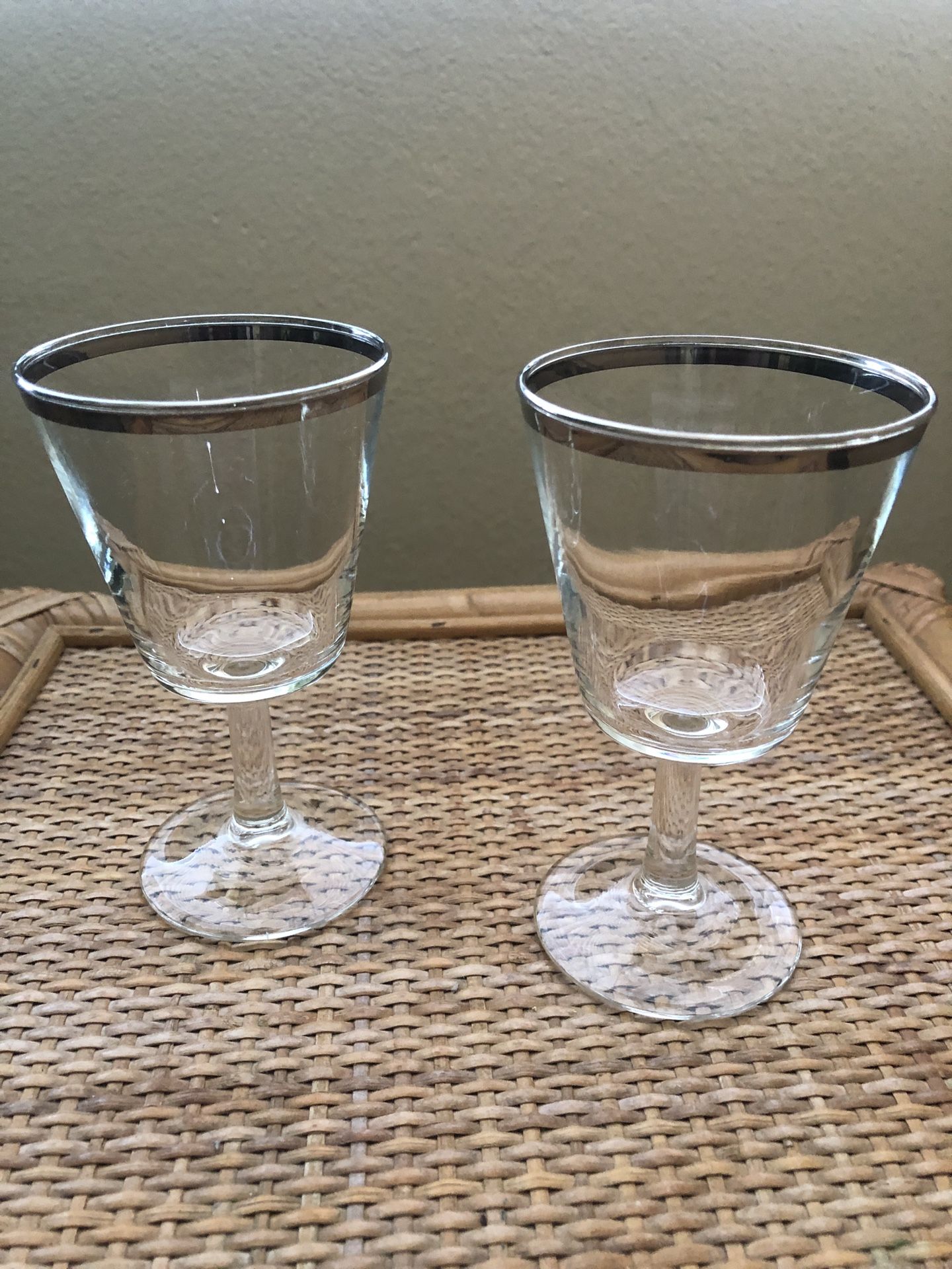 Silver Rimmed Glassware Made in France