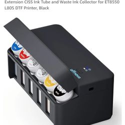 OFFNOVA CISS DTF White Ink Circulation System, Upgraded Extension CISS Ink Tube and Waste Ink Collector for ET8550 L805 DTF Printer, Black