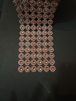 Flower Diamond Mesh Faux Rhinestone Ribbon Wrap
