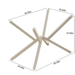 Modern Metal Crossed-Leg Table Base for Glass Marble or Wood Tabletops - Silver