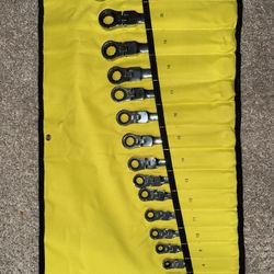 16 Piece Ratcheting Flex Head Wrenches 6-22mm