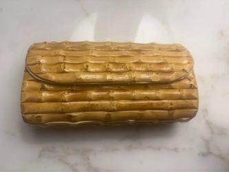 J. McLaughlin Bamboo Clutch – Chic & Versatile | Excellent Condition