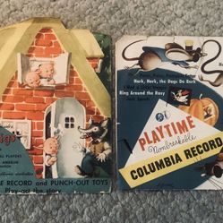 Vintage Children’s Vinyl Nursery Rhyme/Stories Vinyl Records Only-I Think They’re 78RPM