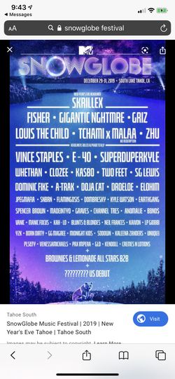 Snowglobe ticket