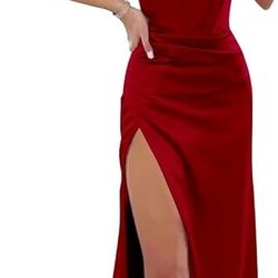 Burgandy Satin Corset Dress| Size 4