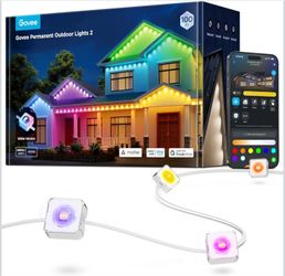 Govee Permanent Outdoor Lights 2, 100ft RGBIC Outdoor Lights with 100 Modes
16 Million Colors, IP67 Waterproof for Outdoor, Patio, Deck, Backyard & Ga