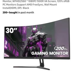 CRUA 30" Curved Gaming Monitor