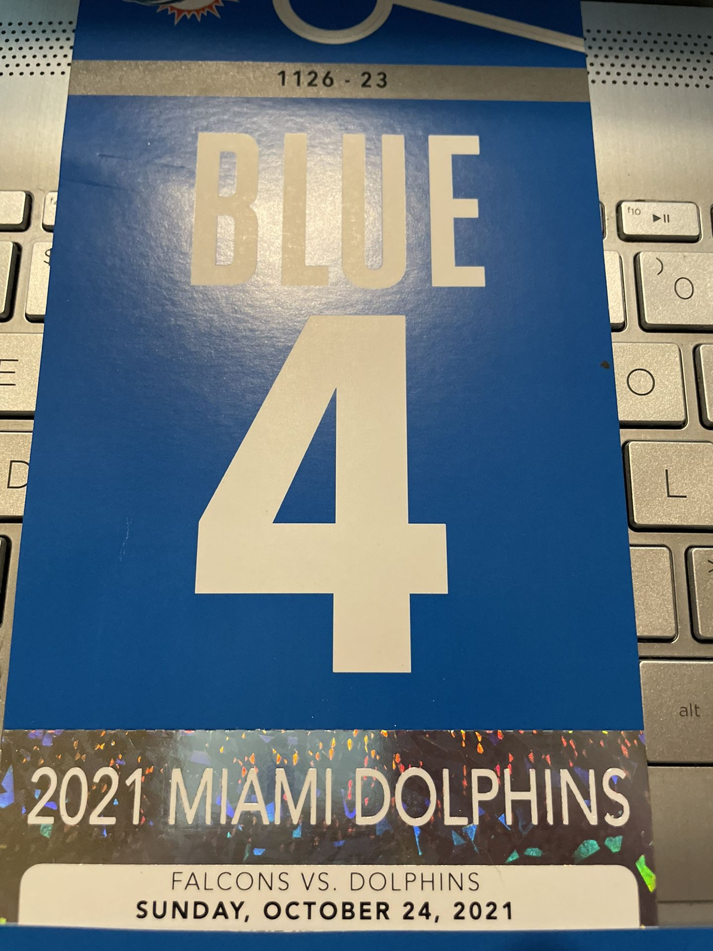 Miami Dolphins vs Falcons Blue VIP Parking Pass We Will Win This Game!!!