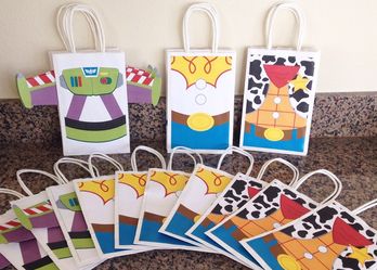 Handmade Toy Story Party gift bags.